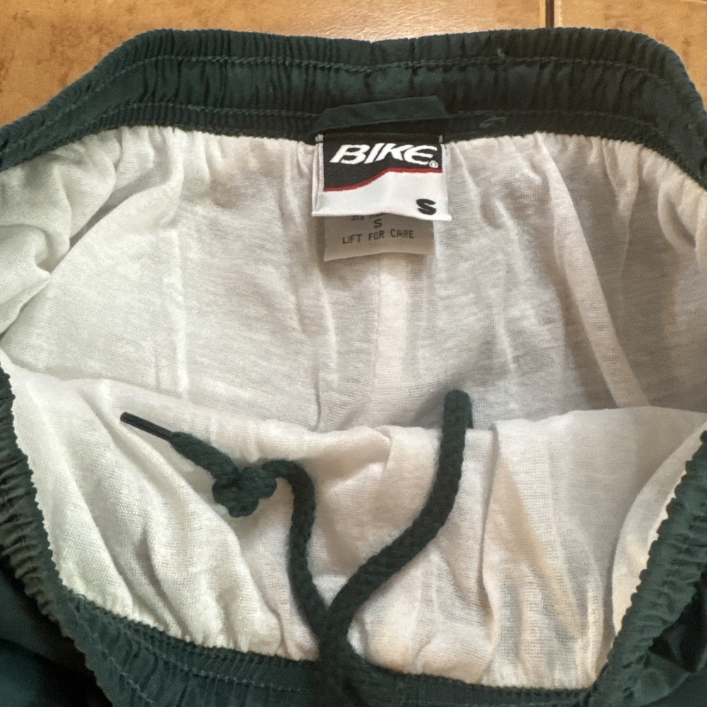 Vintage BIKE Pants Mens Sz S 30 x 29 Green Nylon Lined Warm Up Track Wind 90s - Picture 4 of 10